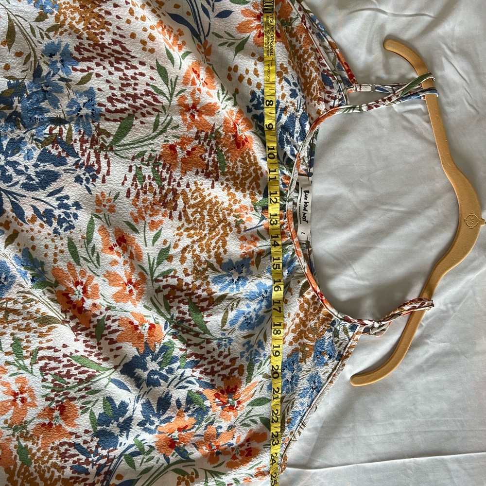 Three Bird Nest Floral Dress with Blue and Orange - Picture 3 of 7
